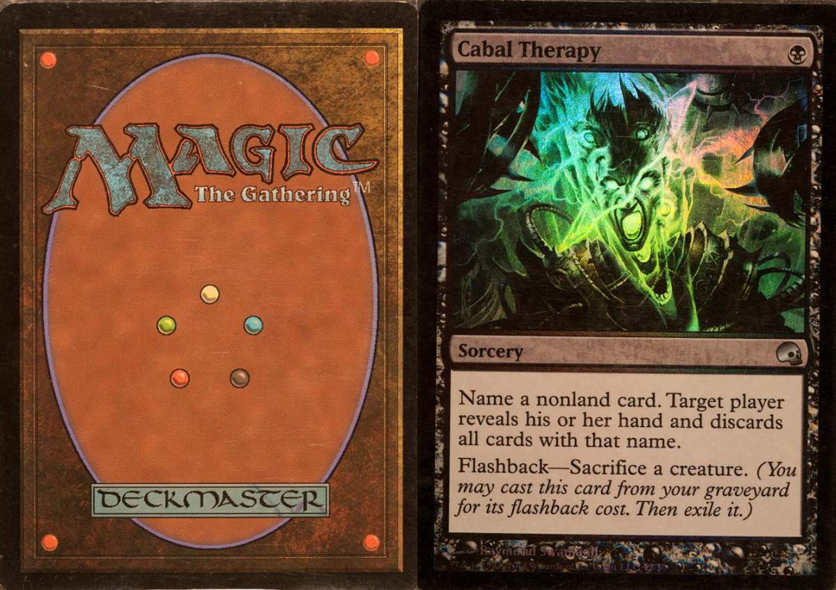 The front and back of a card from the popular collectible card game ‘Magic: The Gathering’