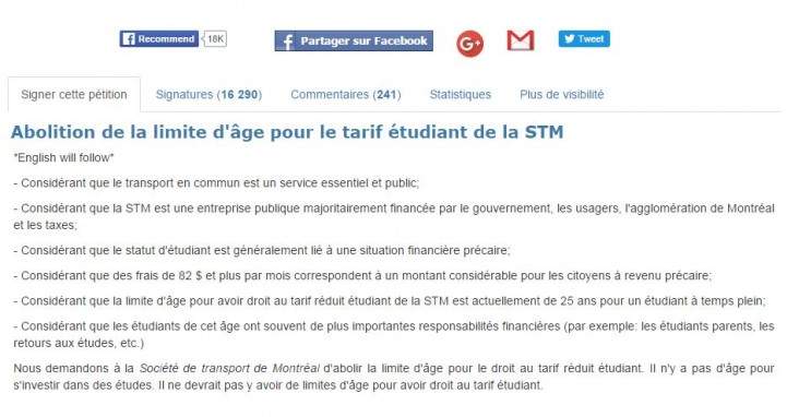 Online petition