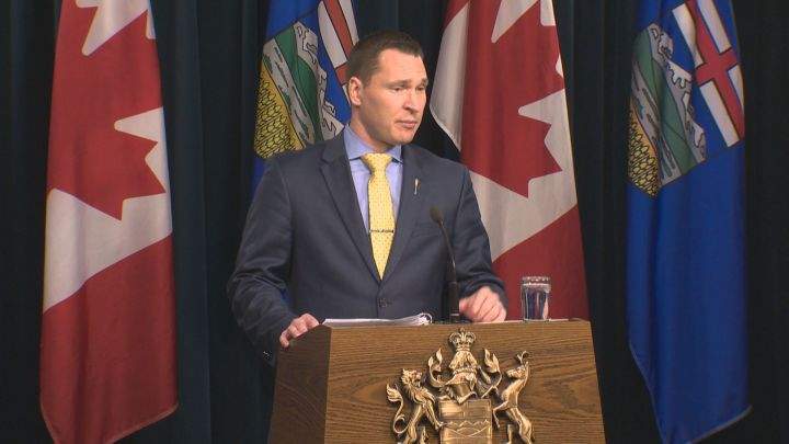 Economic Development Minister Deron Bilous speaks at the Alberta legislature Wednesday, March 16, 2016.