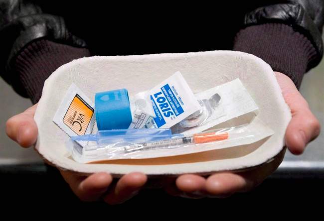 An injection kit is shown at Insite, a safe injection facility in Vancouver, on May 6, 2008.