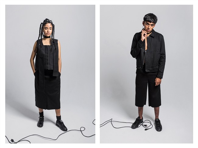 Models wear clothing from fashion brand S.P. Badu.