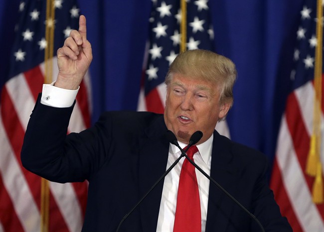 Republican presidential candidate Donald Trump speaks during a news conference at the Trump National Golf Club, Tuesday, March 8, 2016, in Jupiter, Fla.