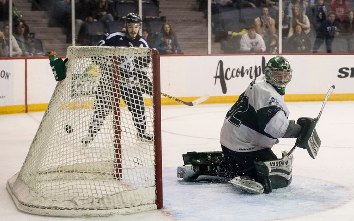 Clarke's power-play goal earns X-Men 2-1 triple overtime win over Saskatchewan.