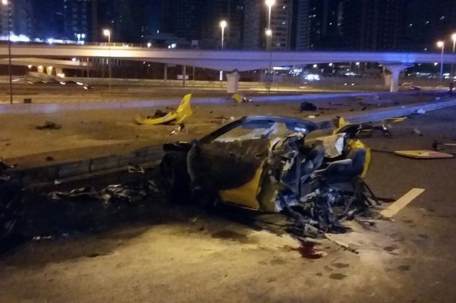 2 Canadians killed in Dubai when Ferrari hits pole and rips in half - image
