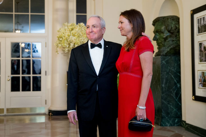 Saturday Night Live creator Lorne Michaels and his wife Alice arrive for a state dinner for Canadian Prime Minister Justin Trudeau, Thursday, March 10, 2016, at the White House in Washington.