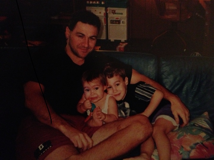Ted with his children in 1998.