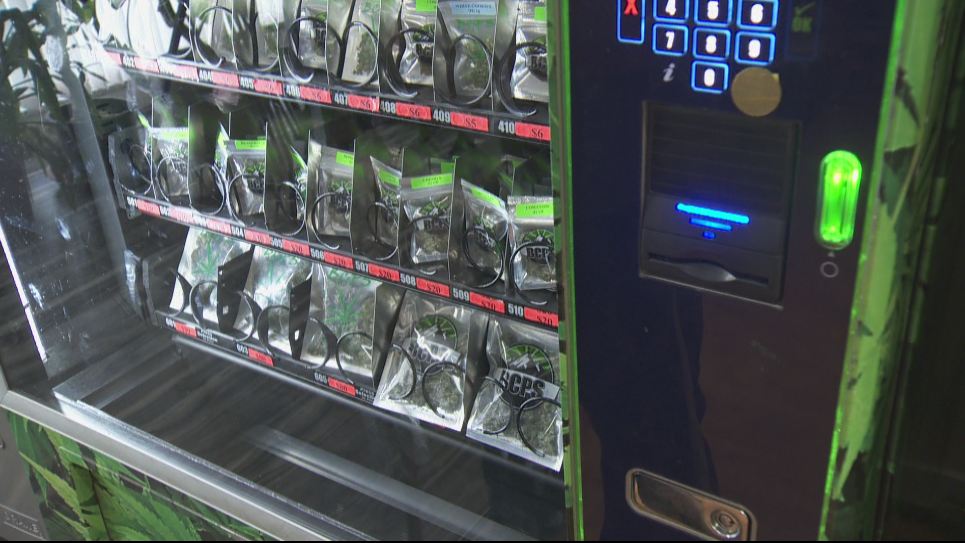 One of the vending machines at the the BC Pain Society's location in the 2900 block of Commercial Drive.