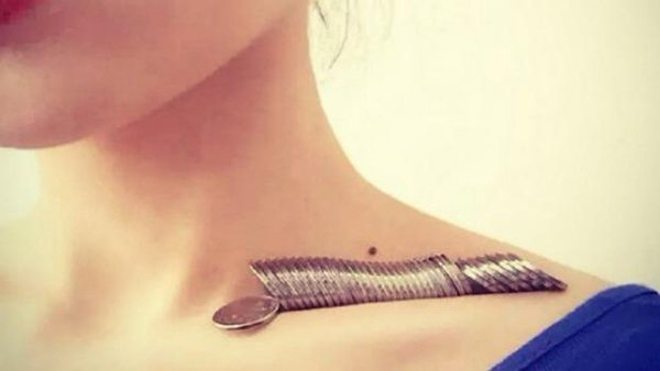 Is being able to put coins on your collar bone a good indication of how perfect your body is?