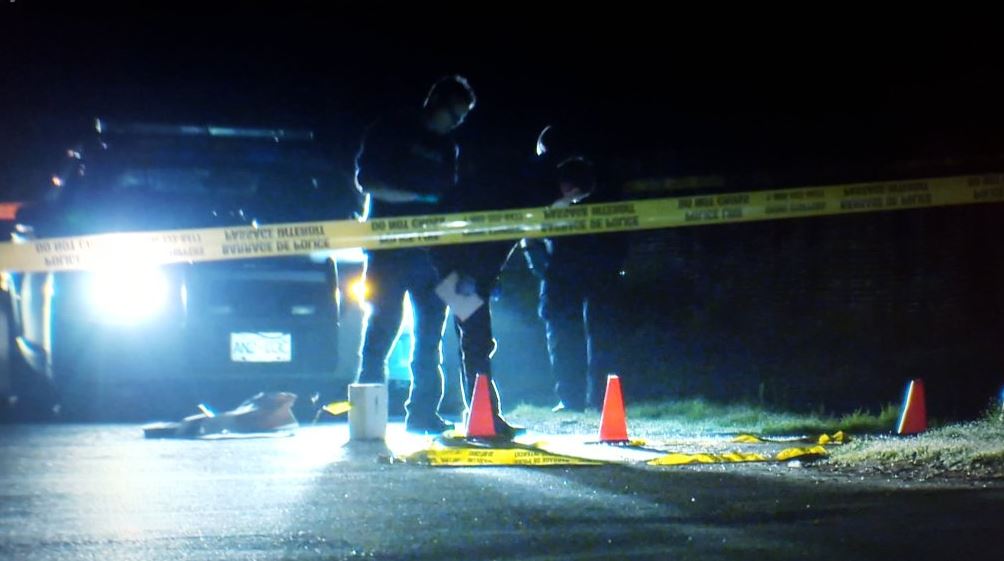RCMP officers on the scene of a shooting in Surrey.