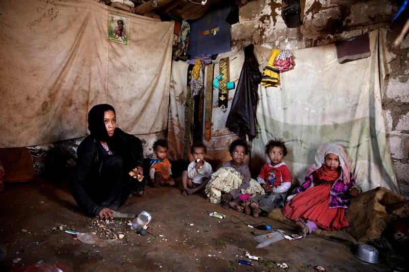 A family in Mideast Yemen.