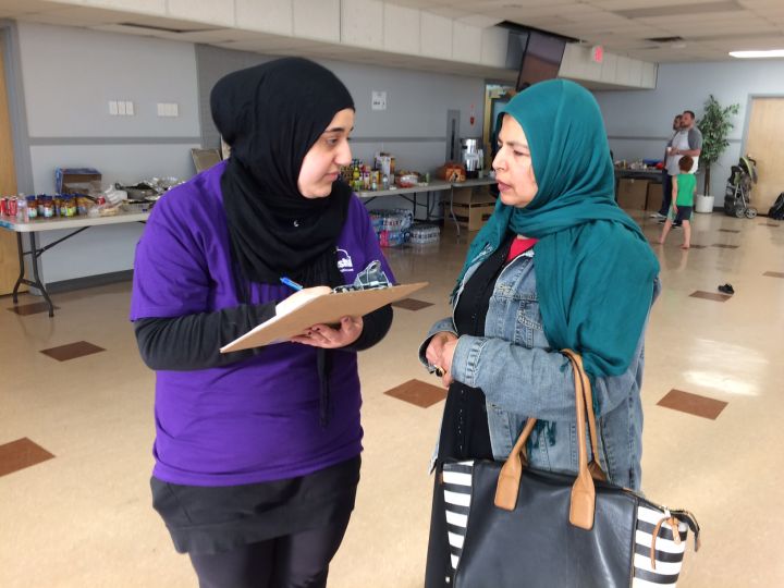 Uzma Afroz checks in at the mosque.