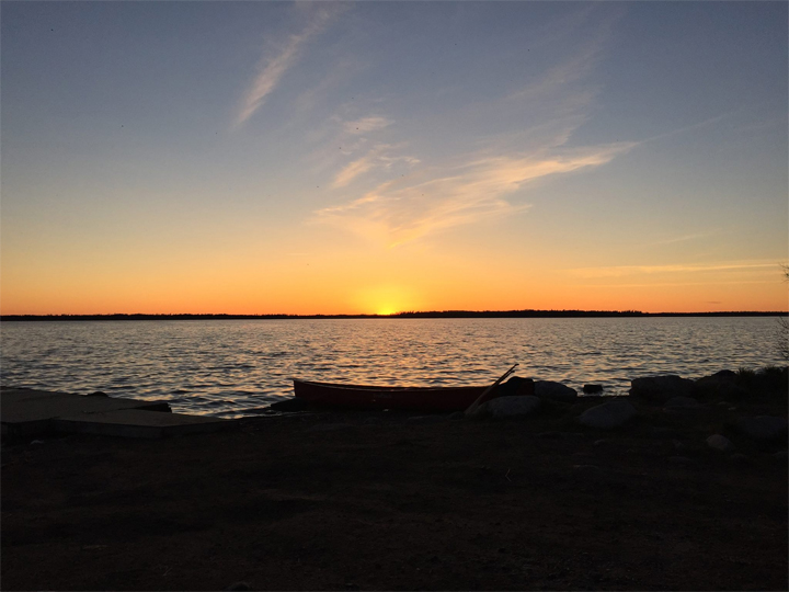 Sunset at 9:01 pm May 14, 2016 at Bigstone Lake near La Ronge.