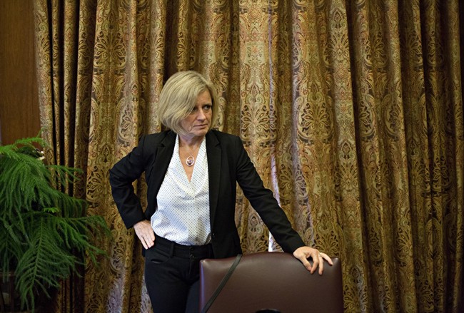 Alberta Premier Rachel Notley speaks about her Fort McMurray wildfire experience during an interview in Edmonton Alta, on Monday May 30, 2016. 
