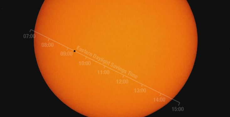 Mercury is eclipsing the sun between 7 a.m. and 3 p.m., Monday, May 9, 2016.