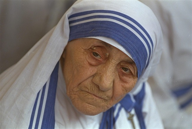 Mother Teresa photographed in New Delhi, India, Aug. 25, 1993.