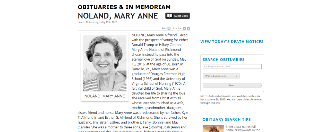 Woman would rather die instead of voting for Trump, Clinton - image