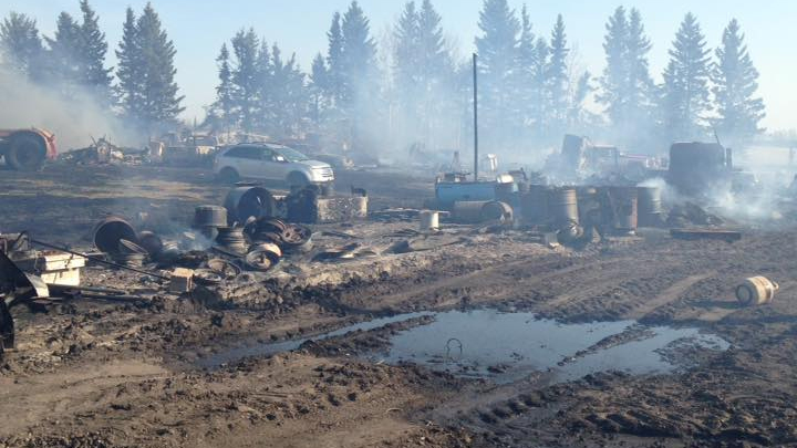 RM of Paddockwood issues fire ban after firefighters spend hours battling two grass fires.