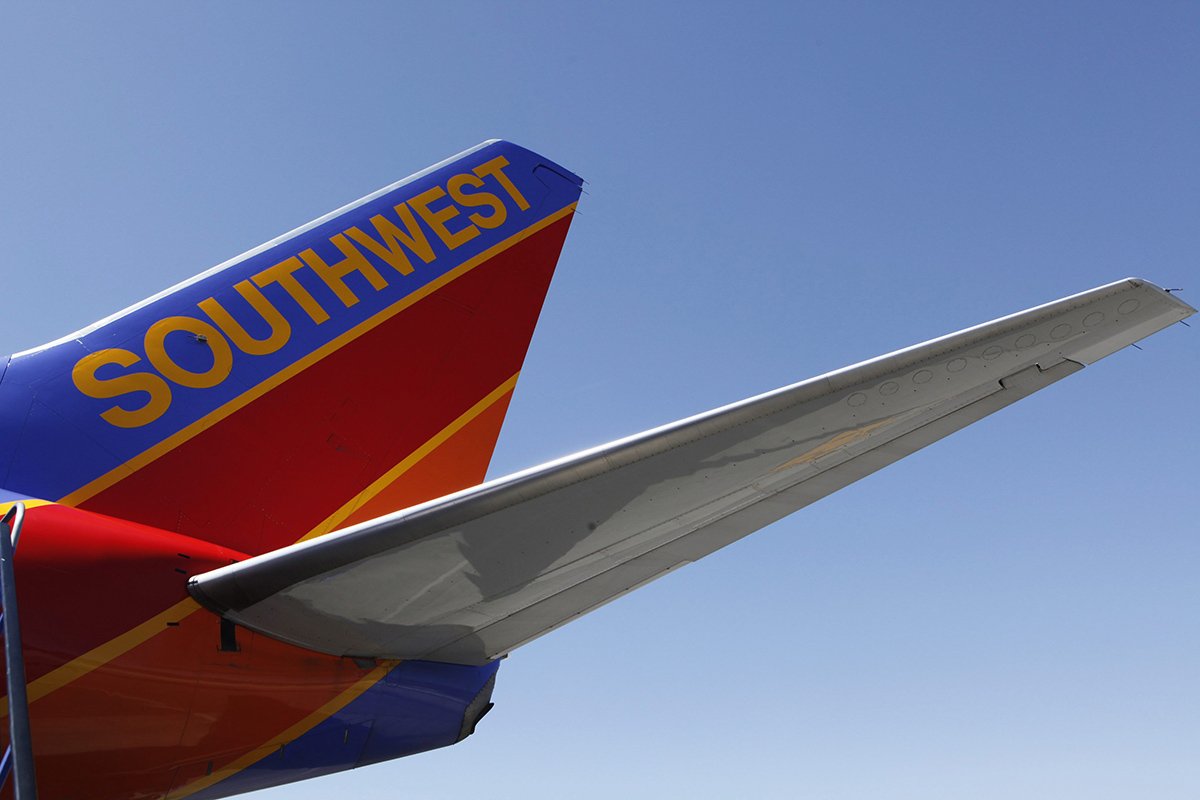 In this March 14, 2010 photo, a Southwest Airlines plane is shown at Bob Hope Airport in Burbank, Calif. 