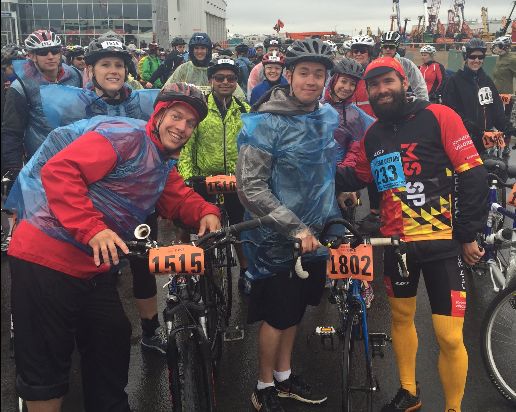 Cyclist brave rainy weather June 11 and 12 for the MS Bike Tour. 