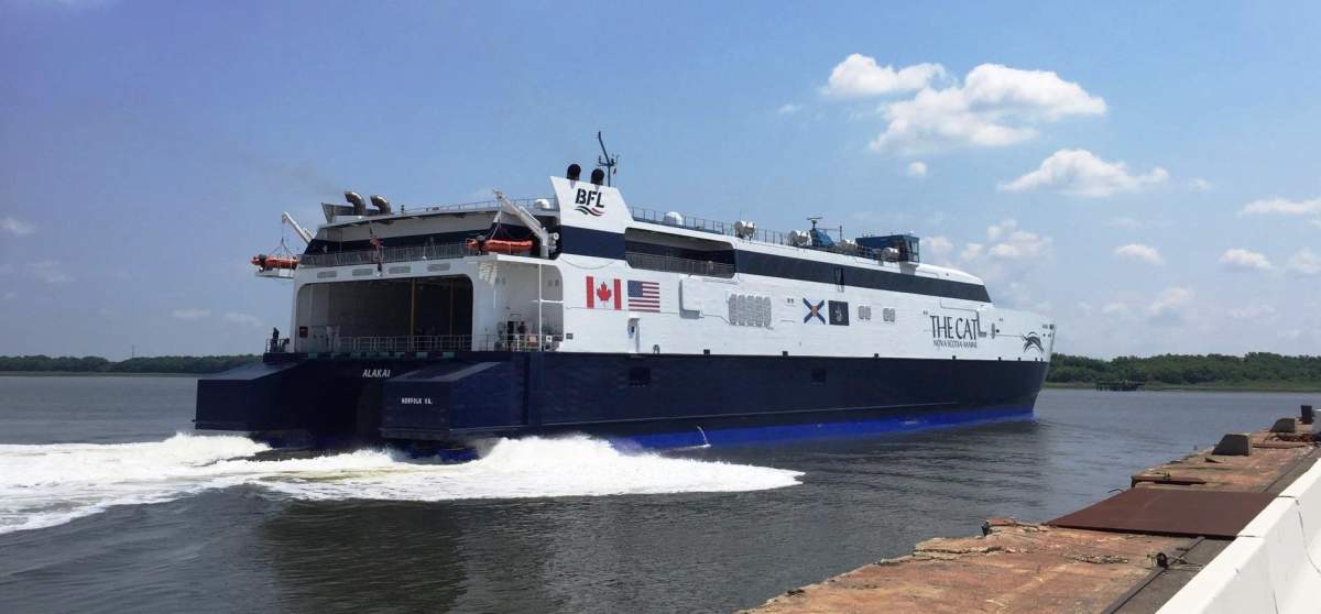 The CAT ferry is pictured in a handout after completing sea trials on June 2.
