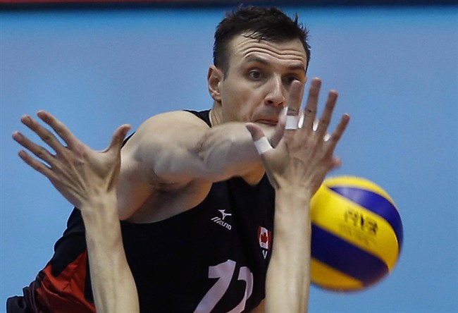 Canada won 25-21, 25-19, 25-17, with Gavin Schmitt's smart serving leading the way in Saskatoon Saturday.