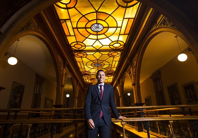 Ontario Conservative Leader Patrick Brown poses at Queen's Park. Brown unveiled his party's 'People's Guarantee' over the weekend at a PC policy convention.