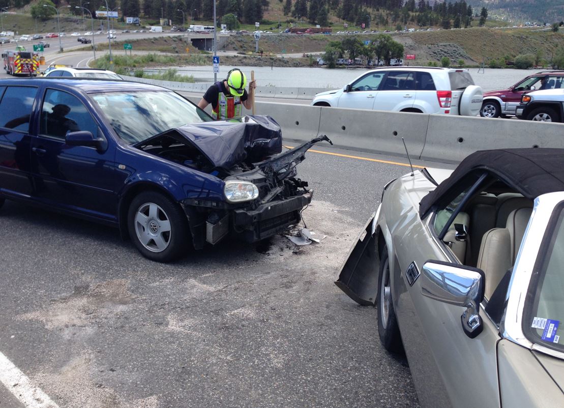 Vehicles collide as ducks cross Bennett Bridge - image