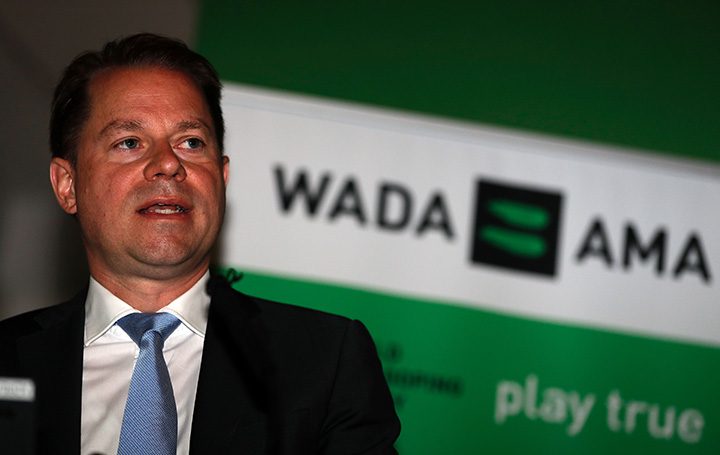 Olivier Niggli, Chief Operating Officer and General Counsel, speaks during the 2016 World Anti-Doping Agency media symposium at Lord's cricket ground in London on June 20, 2016. 