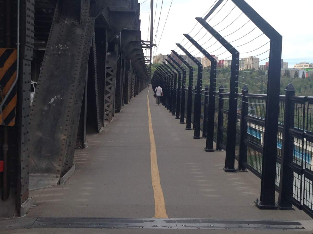 Edmonton’s High Level Bridge safety barriers.