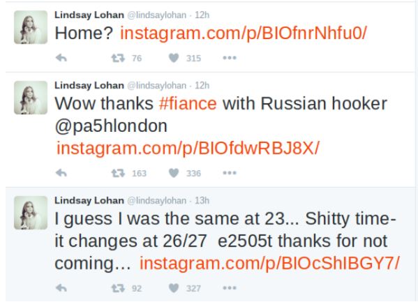 Lindsay Lohan tweets
