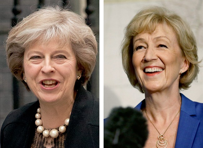 Theresa May, left, dated July 5, 2016, and Andrea Leadsom, right, dated July 4, 2016.