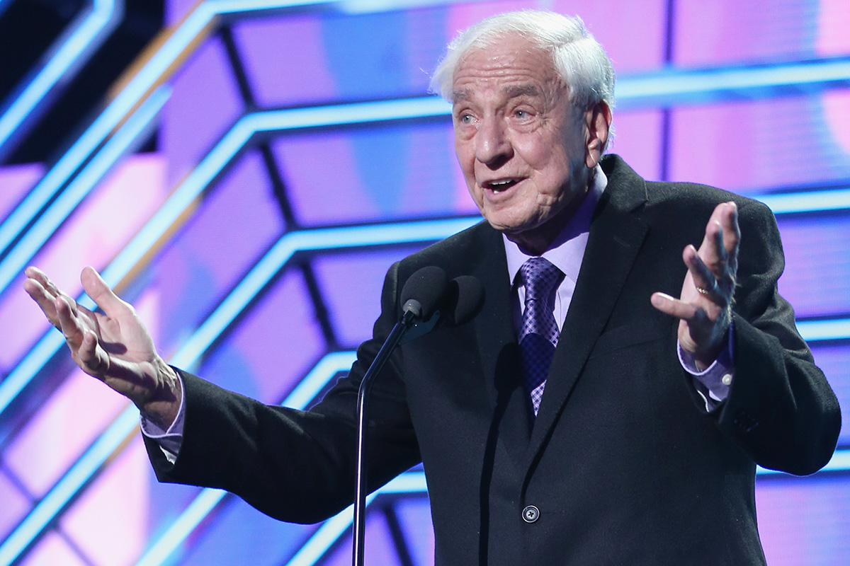 Actor Garry Marshall presents the Timeless Icon Award onstage during the 2016 TV Land Icon Awards at The Barker Hanger on April 10, 2016 in Santa Monica, California.  