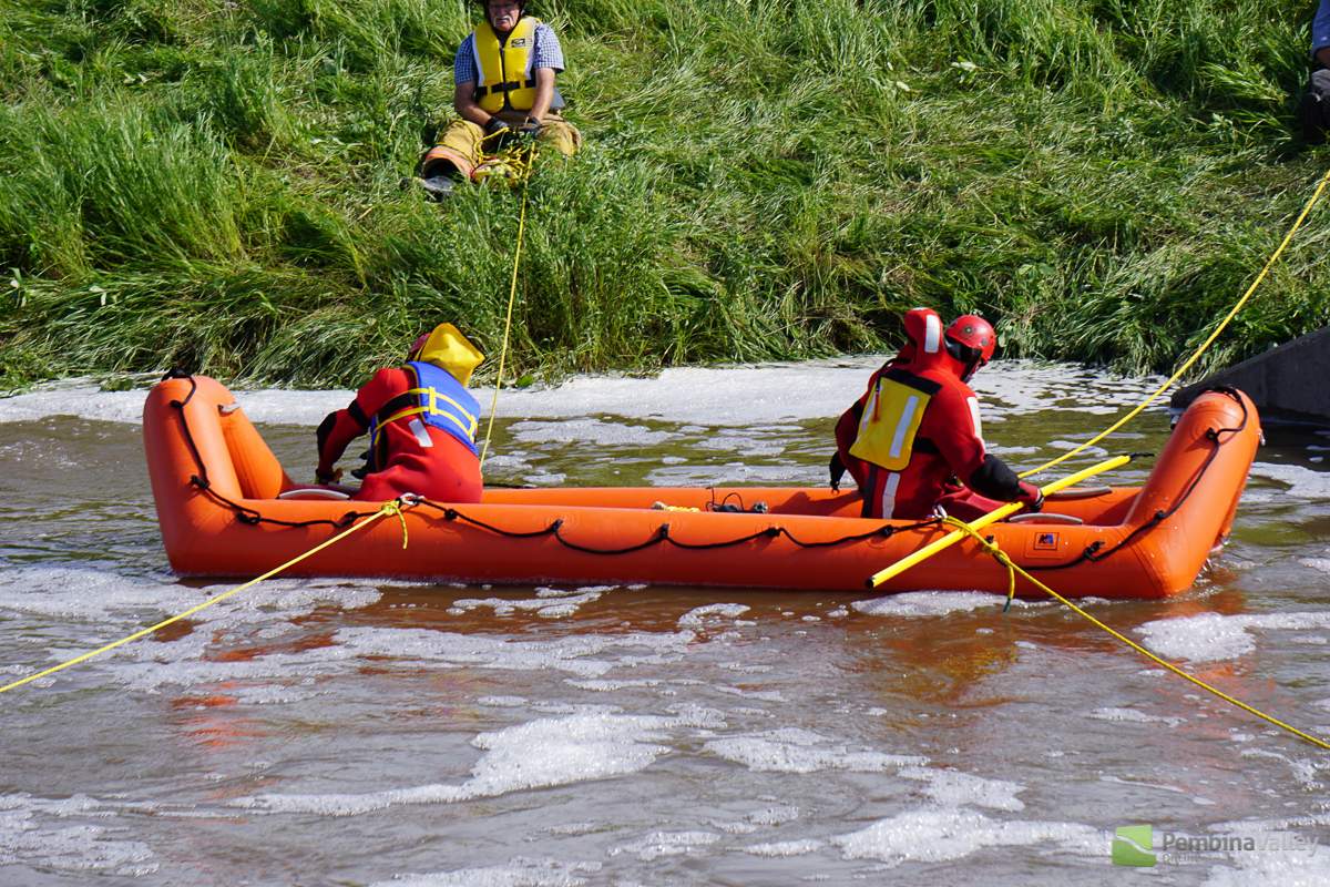 Crews search the waters near Winkler where the 17-year-old missing boy was last seen. 