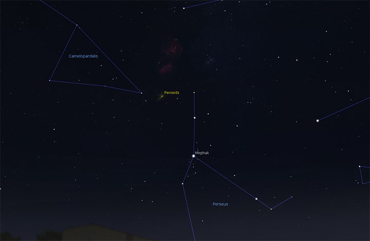 The location from which the Perseids appear to originate.