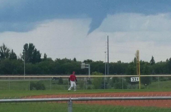 Funnel cloud over Saskatoon on Sunday, July 10, 2016.