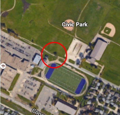 Satellite imagery shows two people who may have been in the southeast corner of Civic Park the morning Krull went missing. Are seeking more information