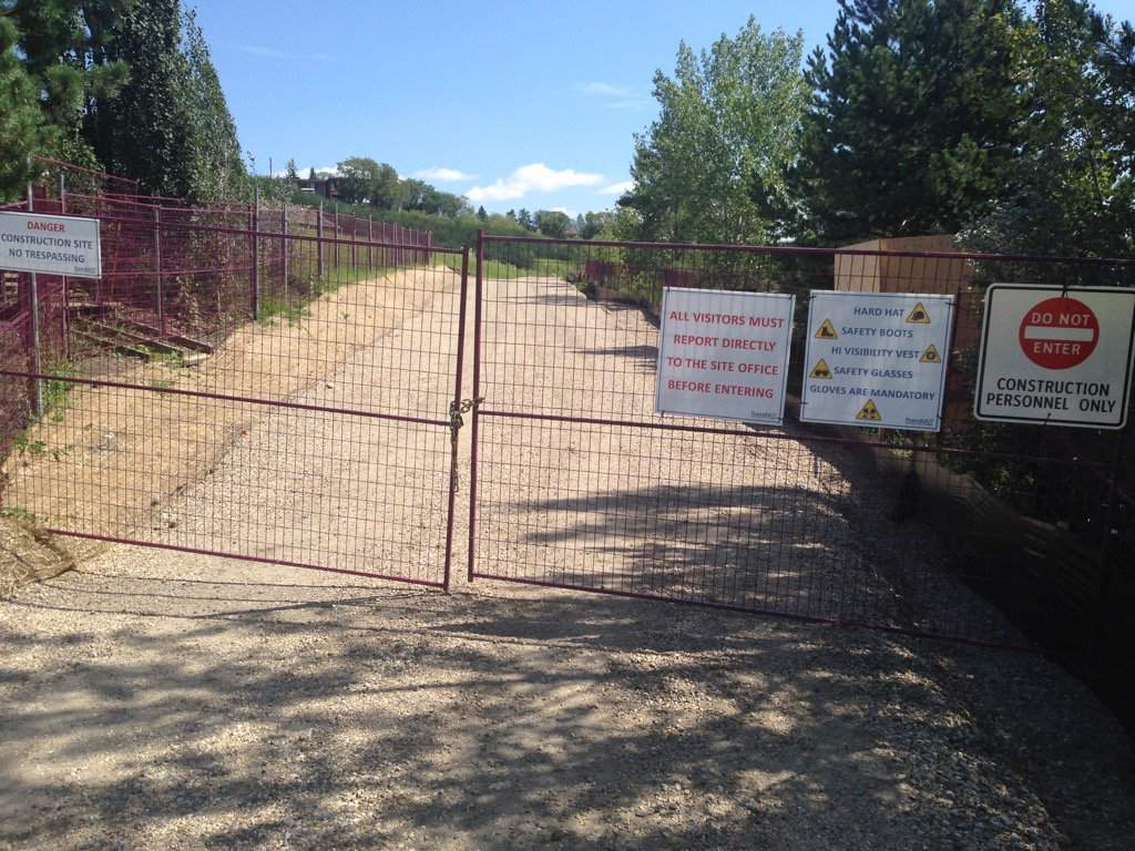 A trail closure in the Edmonton River Valley, Aug. 5, 2016.