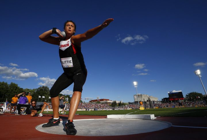 Taryn Suttie of Canada competes in the women's shot put during the athletics at the Pan Am Games in Toronto, Wednesday July 22, 2015.