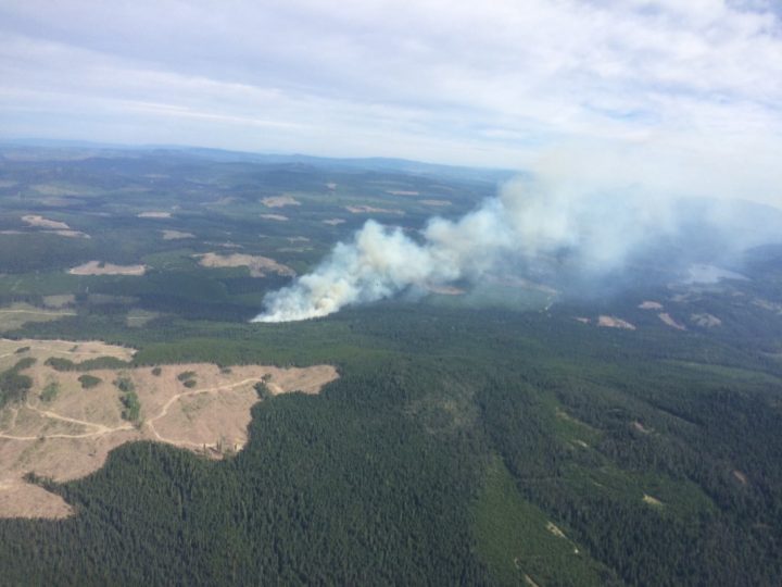 Forestry crews are battling a wildfire west of West Kelowna.