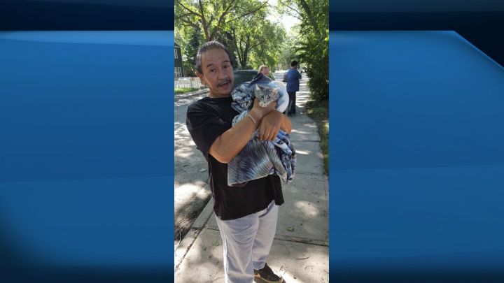 Daisy and owner are happy to be reunited.
