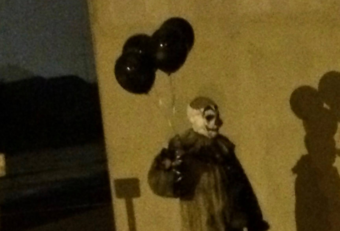 Man dressed as “Gags the Green Bay Clown.” Later revealed to be a marketing campaign.