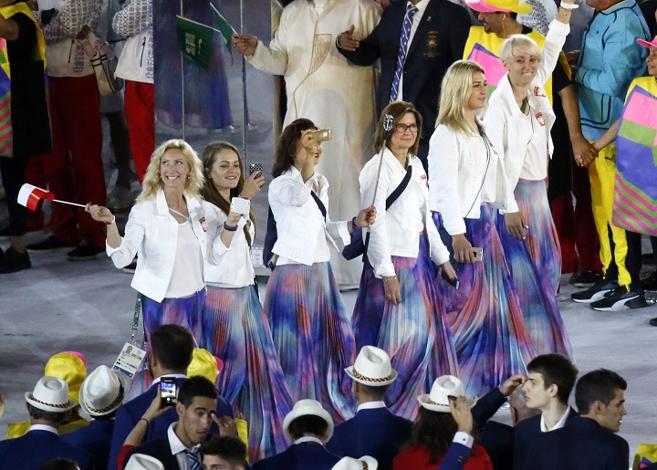 Poland delegation enters the field during the Opening Ceremony of the Rio 2016 Olympic Games.