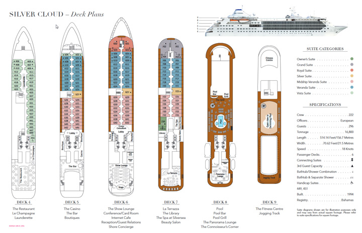 The deck plan of the Silver Cloud