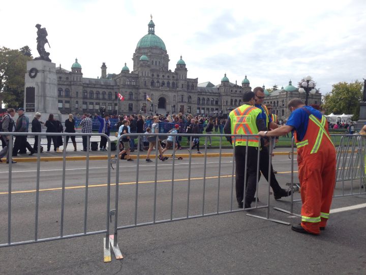 Preparations underway Saturday at the B.C. Legislature ahead of the royal visit.