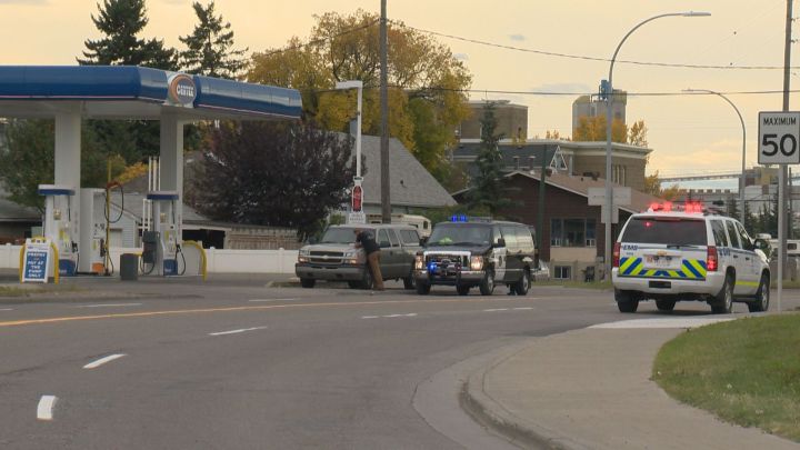 Roads blocked off near the Blackfoot Truckstop Saturday afternoon after a police incident. 