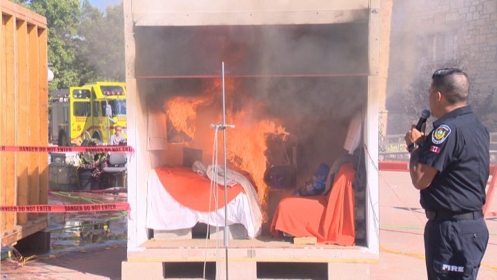 The Saskatoon Fire Department set two dorm rooms on fire at the University of Saskatchewan as part of a fire safety demonstration.
