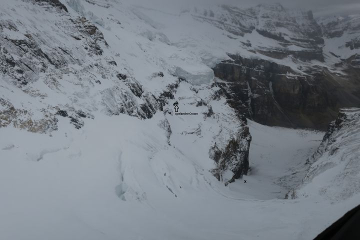 One skier died in an avalanche west of Lake Louise Sunday, Sept. 25, 2016.