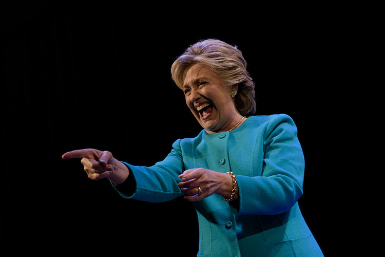 Democratic presidential nominee Hillary Clinton greets supporters in Seattle, Washington.