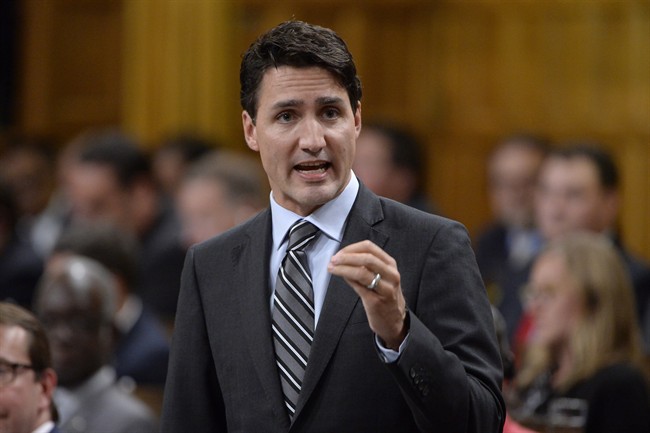 Prime Minister Justin Trudeau answers a question during Question Period in the House of Commons in Ottawa on Monday, Oct.3, 2016. 