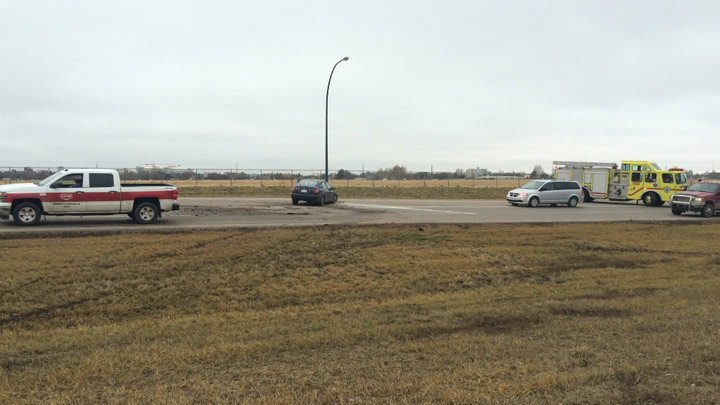 Both southbound lanes and a northbound lane on Circle Drive near College Drive are closed following a two vehicle crash.